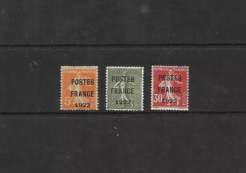 フランスのプレキャンセル：Postes France 1922年発行；3枚セット；NG；PSS CV $790
