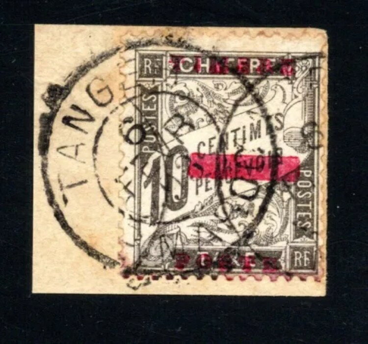 フランス PO モロッコ 1893、Sc 10、YT 10 Vf 作品に使用、RICHTERの鑑定