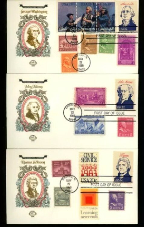 US FDC #2216-2219 ファーナム 1986 シカゴ IL アメリカ大統領 AMERIPEX コンボセット 36枚