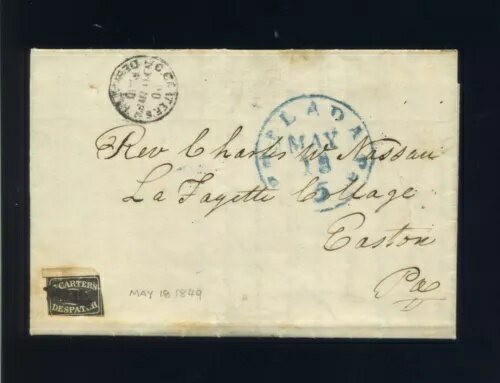 スコット 36L1 G. カーターのディスパッチ フィラデルフィア地方切手（素敵な表紙付き）（36L1-C1）