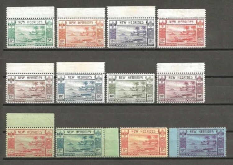 NEW HEBRIDES 1938 SG 52/63 MNH商品について出品者コメント「未マウント新品」時代：ジョージ6世（1936-1952年）品質：新品、ヒンジなし/MNH注意事項※以下の注意事項をご理解のうえ、ご購入ください※■ 商品について本商品は海外から輸入した切手です。こちらの切手は外国で発行されたもので、日本国内の郵便では使用できません。本商品は観賞・コレクション用 であり、投資目的・査定用としての価値を保証するものではありません。画像のデザインは参考画像です。同じシリーズでも微細な印刷の違いや、エラー印刷の可能性がある場合がございます。収集品のため、経年による劣化や色あせ、軽微な折れ・シミがある場合があります。目立つダメージがある場合は、商品画像または説明欄に記載しておりますのでご確認ください。■ 在庫状況について当店の商品は海外から取り寄せております。ご購入のタイミングによっては在庫切れとなる場合がございます。その際はご連絡のうえ、ご注文をキャンセルさせていただく場合がございます。■ ご注文後のキャンセルについてご注文と同時に商品のお取り寄せを開始するため、お客様都合によるキャンセルは承っておりません。■ 配送についてお届けまでに通常2〜3週間ほどかかります。海外の祝日や天候、税関手続きにより通常より配送が遅れる可能性がございます。■ 保証について商品説明に英語で「保証（warranty）」と記載があっても、日本国内では適用されませんのでご了承ください。当店では、商品到着後7日以内の初期不良に限り、対応させていただきます。■ 商品の色・素材感について撮影環境やモニター設定により、実際の商品と色味や質感が異なる場合がございます。■ 価格変動について希少性の高い商品は市場価格の変動により追加料金をお願いする場合がございます。追加料金に同意いただけない場合、ご注文のキャンセルが可能ですので、ご希望の際はお申し付けください。■ その他サービスについて海外製品の輸入代行も承っております。ショップに掲載されていない商品でもお探し可能ですので、お気軽にご相談ください。業者販売（業販）や複数購入の場合、割引対応も可能です。ご希望の方はお問い合わせください。