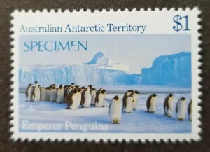 オーストラリア南極領土ペンギン 1985年 (標本切手) MNH *エラー「E」 *希少