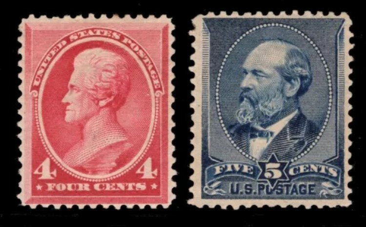 MOMEN: 米国切手 #215-216 未使用 OG H ロット #83002*