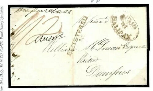 GB Yorks 特製 *登録済み/番号* ハンドスタンプ ハリファックスで支払われた オーバル 1844 R167