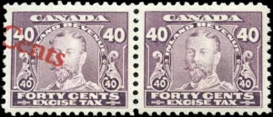 カナダ造幣局 NH F-VF 14セント硬貨 40セント硬貨 VARIETY Van Dam #FX29c 1915-23年 物品税切手