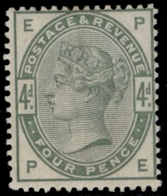 GB QV SG192、4D ダルグリーン、LH ミント。猫 580ポンド。 PE