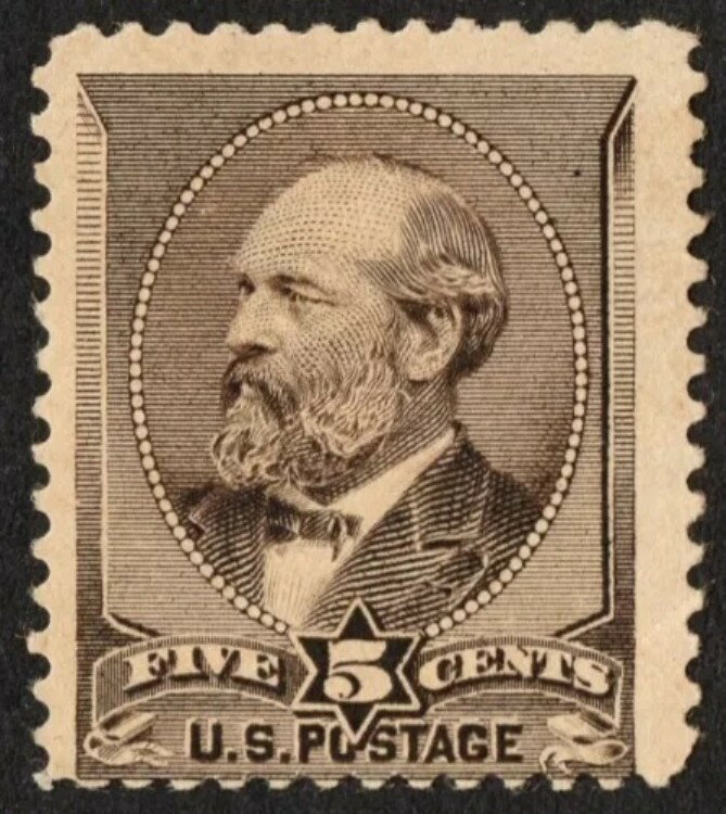 US Sc# 205 *MINT OG NH* { 5c JAMES A. GARFIELD } 