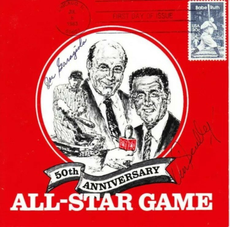 署名入り スカリー・ガラジオラ NBC スポーツ #2046 ベーブ・ルース ベースボール 50 回目のオールスター FDC