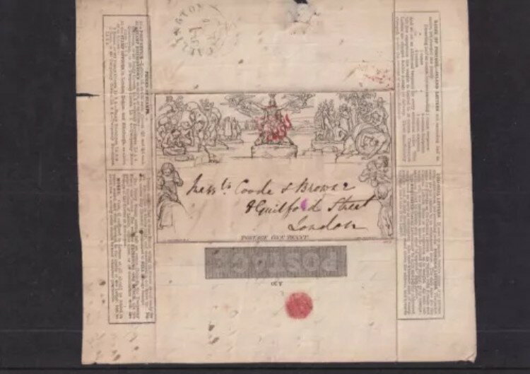 GB -SG ME1 1d マルレディレターシート。ロンドンステレオA30で使用された例