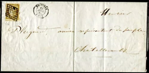 フランス 1849 YV1B 美しいブランド レター証明書付き ?1000++(Z8118-