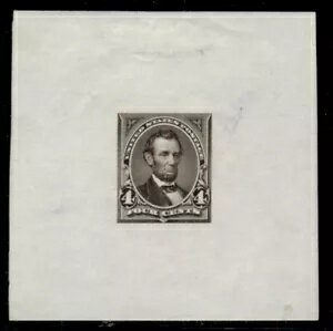 US #254P1、4セントリンカーン、ダークブラウン、インド製大型ダイプルーフ、スコット $600.00