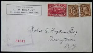 USカバー #346、4セントの不完全なシングル2枚と4セントの小包郵便物、#Q4 XF