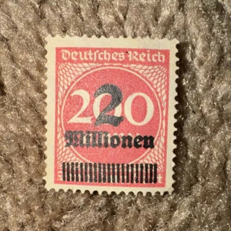 VF 1923- ドイツ王国 200 万超 2 億インフレ透かしワッフル VF