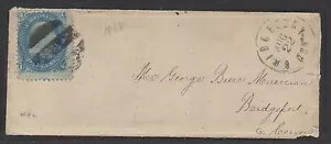 **米国19世紀レディースカバー、SC#92、ブラックFCで結ばれ、1868年8月22日、CV $550.00