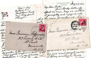 中国上海の米国郵便局 - フィッツジェラルド・セントポール宛の手紙2通 11枚 1920年-