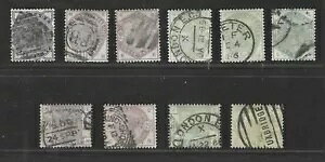 英国 GB 1889 SG 187-196 ヴィクトリア女王の完全セット 1シリング