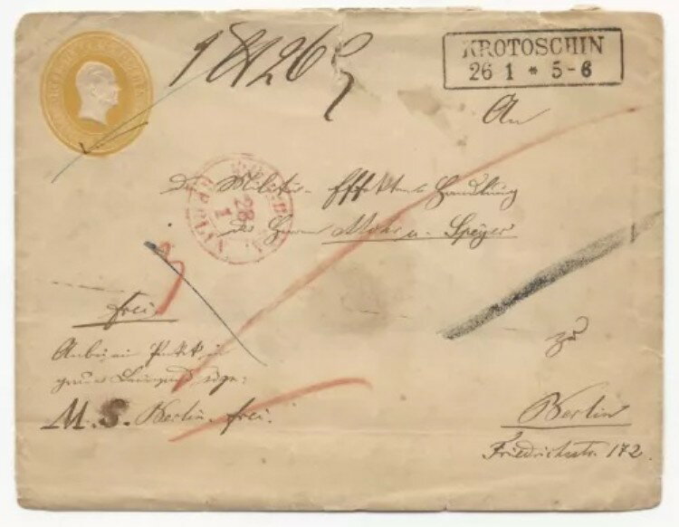 エンボス加工された郵便用便箋カバーにドイツの諸州プロイセン Mi #GAA10 が印刷されています