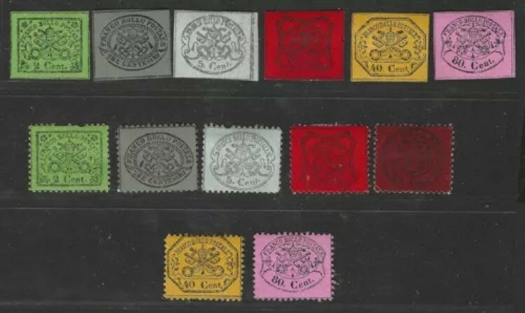 イタリア ローマ帝国 1867-1868 パーフェクト＆インパーフェクトセット 80セント オリジナルガムヒンジ