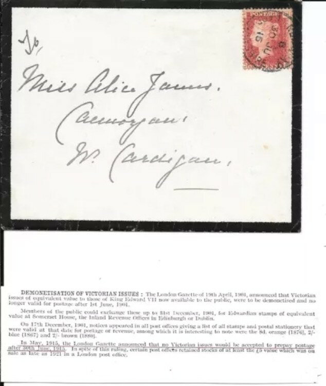 1915年（6月30日）ビクトリア州切手の使用最終日 2000ポンド