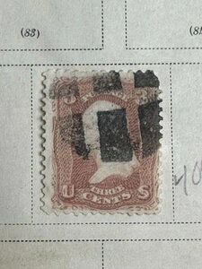 1867年 宝石のような品質!! 非常に希少な3セント ジョージ・ワシントン 赤切手 VintageFine