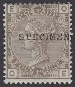 SG 154 4d グレーブラウン、透かし模様のガーター、オーバープリントの見本。鮮やかで美しい…