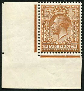 5d SG 382「ディープ ジンジャー ブラウン」U/M、角は縁のみ、この希少品の中では超新品です...