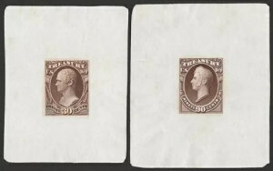 1873年、アメリカ合衆国財務省がインド紙に印刷した大型ダイ・プルーフ。希少品。