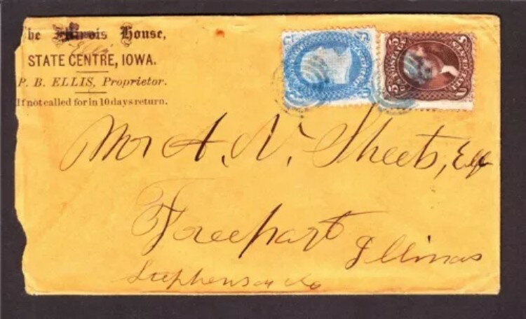 US 76 & 92 (グリル) フリーポート (イリノイ州) 行き (エリス ハウス コーナー カード付き)