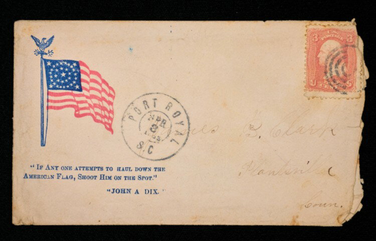 占領地、内戦、愛国的隠蔽、なびく旗、サウスカロライナ州ポートロイヤル