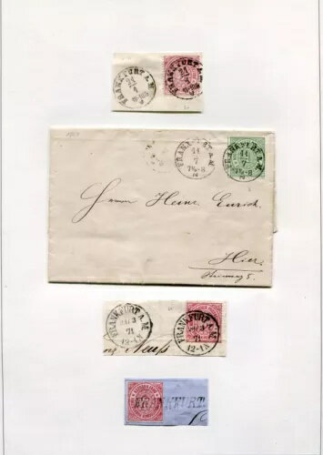 旧ドイツ鉄道郵便局の多数の手紙を含む特別コレクション（