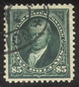 米国 #278 CHOICE 中古 VF/XF 証明書付き - 1895 $5.00 マーシャル