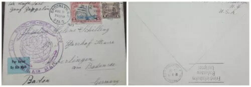 O) 1929年 アメリカ合衆国 - アメリカ、ブルックリン、グラーフ・ツェッペリン、ルーキー山のビーコン