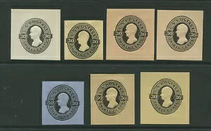 U204-210 ハミルトン・プリンプトン発行未使用カットスクエア7枚セット（U206 By 584）