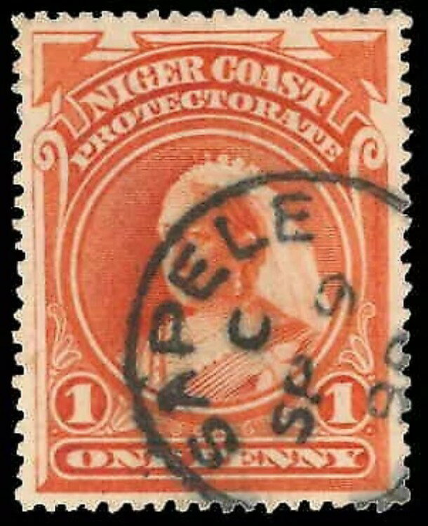 ニジェール海岸保護領スコット56セントギボンズ67セント使用済み切手