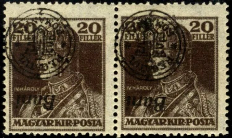 ルーマニア製 1919年製 オラデア KARL 20B IInd. 反転エラー 400個 MNH、OG 純正RR