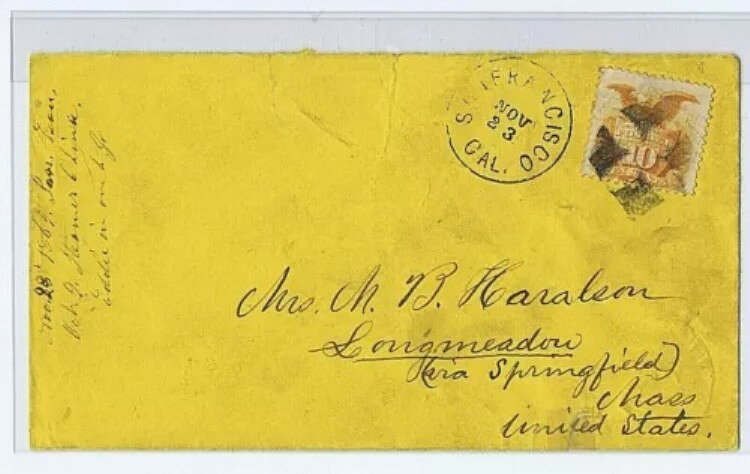 US 116 10c 1869 サンフランシスコCDSノートに縛られてカバー: 汽船チャイナPF証明書