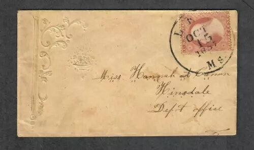 US Sc#25a クラレット 1857年10月15日 CDS レディースカバー、Cv. $1100