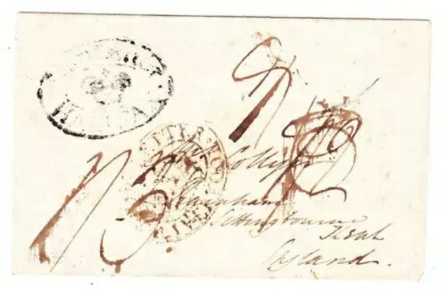 ノバスコシア州 スタンプレス-冠付き船用レター ハリファックス（ダブルオーバル ブラック）-宛先