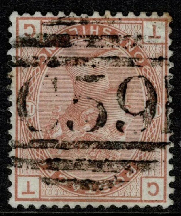 1873年 GB 海外使用 JACMEL 'C59' 1/- オレ