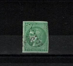 フランス切手 YVERT 42A「CERES BORDEAUX 5c 緑黄 R1」中古・署名入り X425