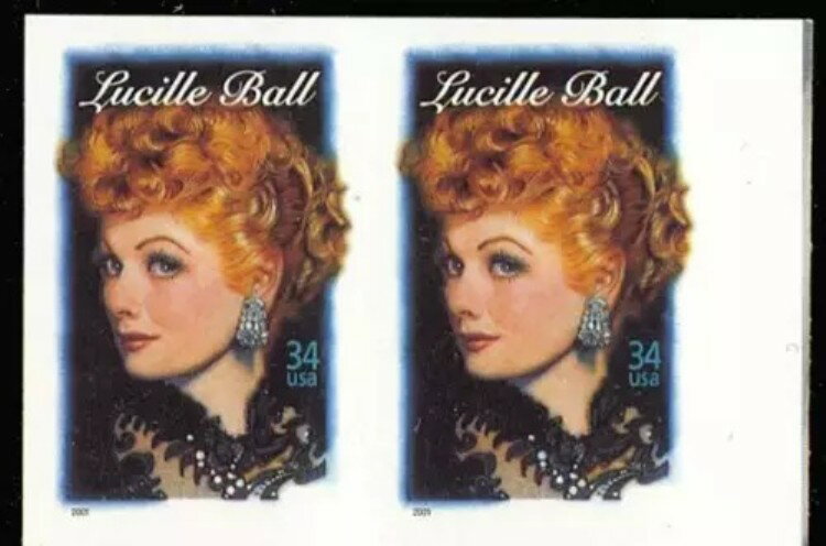 3523a, 34c ルシル・ボール - 無孔板のペア - 滅多に提供されない誤り - スチュアート・カッツ