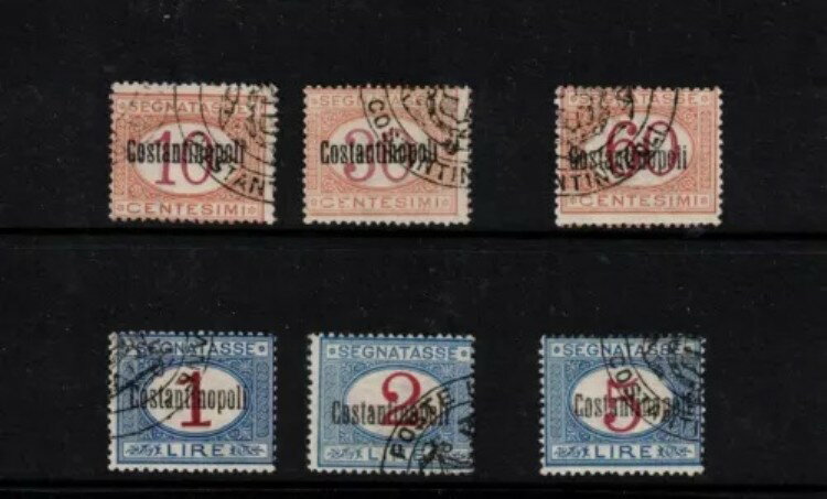 イタリア海外オフィス # コンスティノープル #J1 - #J6 ミントファインフルオリジナルガム LH セット