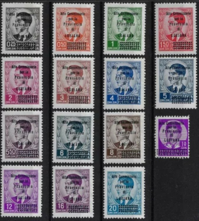 1941年 職業 リュブリャナ 黒 青 オーバープリント 高等警察署 ...(3)