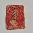 ヴァン・ディーメンズ・ランド 1ペンス ビクトリア州 抹消 タスマニア州切手 赤 - 茶色 1856-