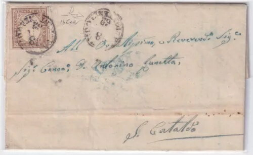 1861年サルデーニャ：10セントブラウ