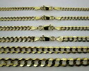 10K ソリッドゴールド キューバンリンクチェーンネックレス ブレスレット メンズ レディース 2mm~13mm 7インチ~30インチ