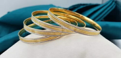 ソリッド22Kゴールドバングル ファンシーロジウム レディース ハンドメイド プレーンバングル 50-70グラム 4個
