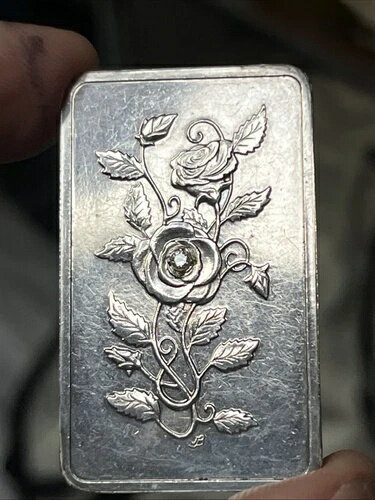 1974年 母の日 1オンス ファインシルバーアートバー エベレスト ミント MEM ローズ ダイヤモンド