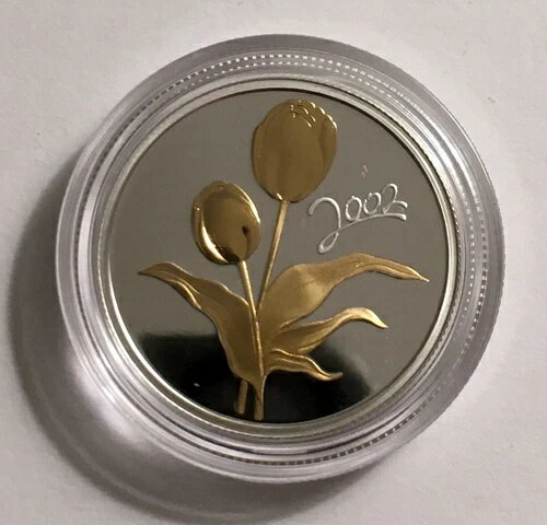 2002年ゴールデンチューリップ50セントスターリングシルバーコイン