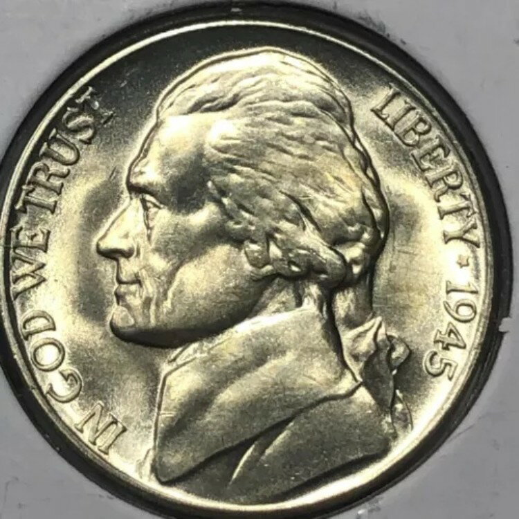 1945 D - Wartime Silver Nickel #19416 - Uncirculated商品について販売者メモ「ブリリアント・アンサーキュレート」流通/未流通額面 5セントコイン ジェファーソン材質 白銅年 1945年鋳造タ...